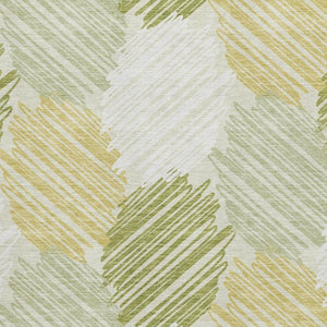 HomeRoots 9' X 12' Stylish Green Ivory Gray Geometric Washable Area Rug with UV Protection for Home Decor 708897