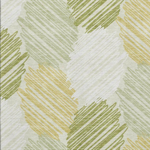 HomeRoots 10' X 14' Modern Green Ivory Gray Geometric Area Rug – Washable, UV-Protected, Stain-Resistant Design 708898
