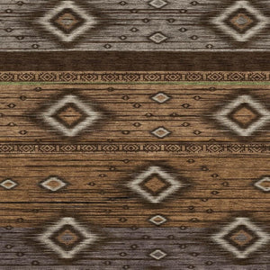 HomeRoots 5' X 8' Chocolate & Gray Tribal Area Rug - Stain-Resistant, UV Protected, Perfect for Busy Homes! 708912