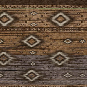 HomeRoots 10' X 14' Chocolate & Gray Tribal Area Rug - Durable, Stain-Resistant, UV Protected for Stylish Spaces 708916