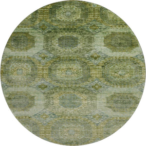 HomeRoots 8' X 10' Abstract Geometric Artichoke Green & Beige Washable Area Rug with UV Protection & Style 708932