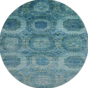 HomeRoots 8' X 10' Modern Blue Abstract Geometric Area Rug - Washable, UV-Protected & Stain Resistant Design 708938