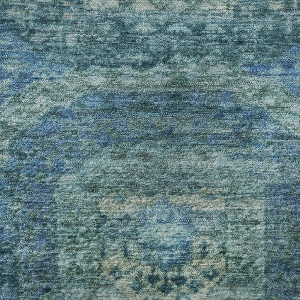 HomeRoots 9' X 12' Blue & Sky Blue Abstract Geometric Washable Area Rug for High-Traffic Homes & Kids 708939