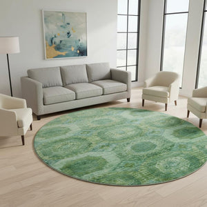 HomeRoots 8' X 10' Emerald & Green Abstract Geometric Washable Area Rug – Durable, UV-Protected & Stylish! 708944