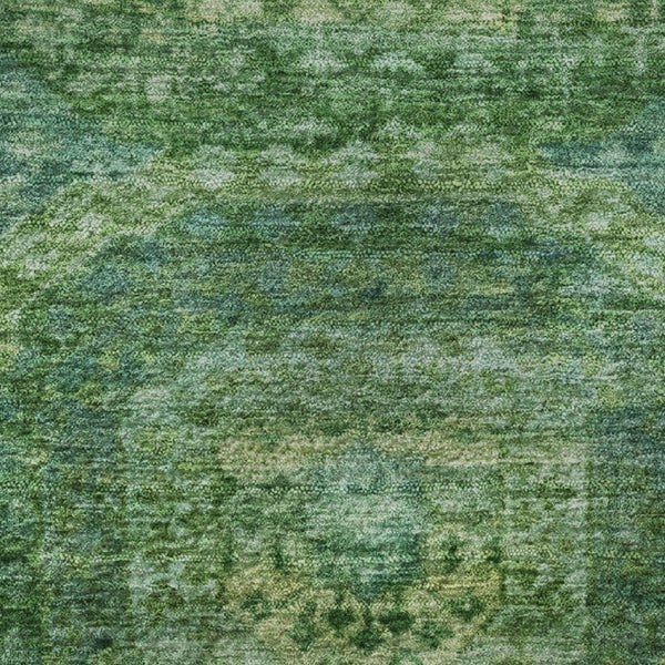 HomeRoots 8' X 10' Emerald & Green Abstract Geometric Washable Area Rug – Durable, UV-Protected & Stylish! 708944