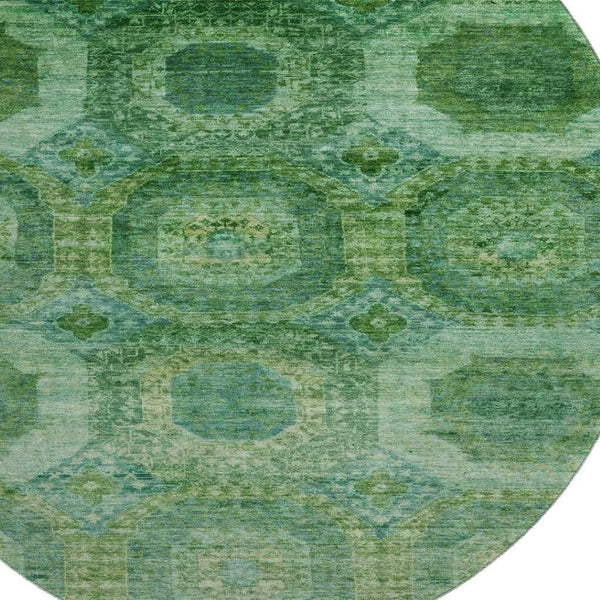 HomeRoots 8' X 10' Emerald & Green Abstract Geometric Washable Area Rug – Durable, UV-Protected & Stylish! 708944