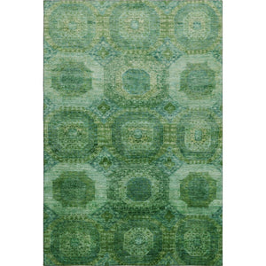 HomeRoots 9' X 12' Vibrant Emerald Green Abstract Geometric Washable Area Rug with UV Protection & Durability 708945