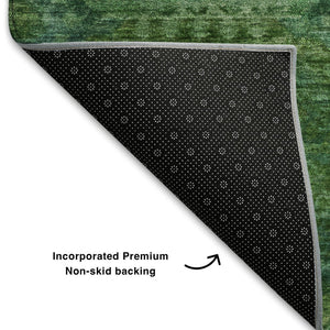 HomeRoots 9' X 12' Vibrant Emerald Green Abstract Geometric Washable Area Rug with UV Protection & Durability 708945
