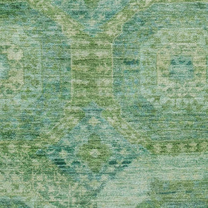HomeRoots 9' X 12' Vibrant Emerald Green Abstract Geometric Washable Area Rug with UV Protection & Durability 708945