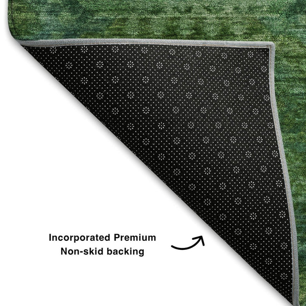 HomeRoots 10' X 14' Emerald & Green Abstract Geometric Area Rug - Washable, UV-Protected, Stain-Resistant Design 708946