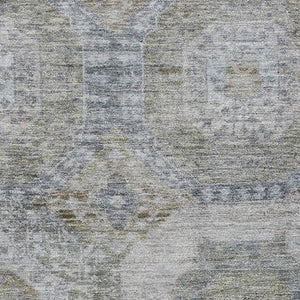 HomeRoots 5' X 8' Contemporary Coffee and Gray Geometric Area Rug - Washable, UV Protected, Stain Resistant! 708954