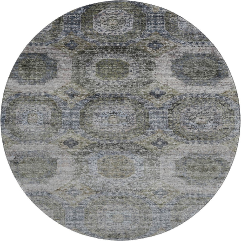 HomeRoots 8' X 10' Coffee and Gray Abstract Geometric Area Rug – Washable, UV-Protected, Stain-Resistant Design 708956