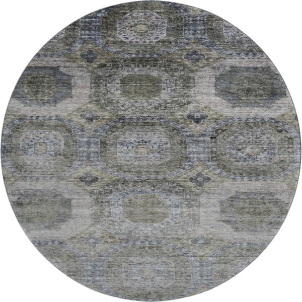HomeRoots 8' X 10' Coffee and Gray Abstract Geometric Area Rug – Washable, UV-Protected, Stain-Resistant Design 708956