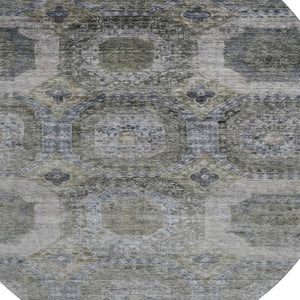 HomeRoots 8' X 10' Coffee and Gray Abstract Geometric Area Rug – Washable, UV-Protected, Stain-Resistant Design 708956
