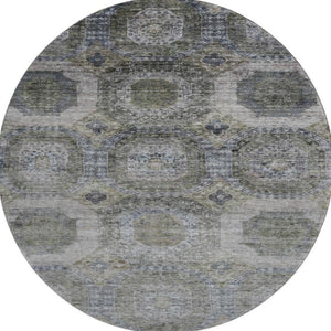 HomeRoots 8' X 10' Coffee and Gray Abstract Geometric Area Rug – Washable, UV-Protected, Stain-Resistant Design 708956