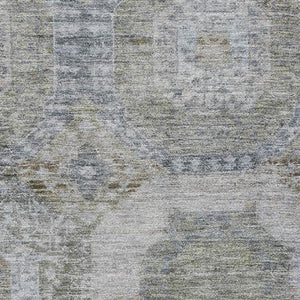 HomeRoots 9' X 12' Coffee and Gray Abstract Geometric Area Rug – Washable, UV-Protected, Pet-Friendly Design 708957