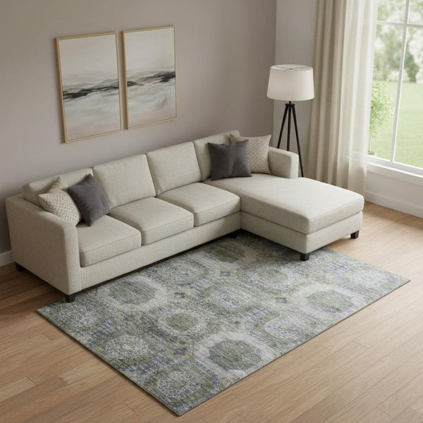 HomeRoots 10' X 14' Modern Coffee & Gray Abstract Geometric Area Rug - Washable, UV-Protected & Durable Design 708958