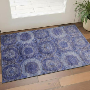 HomeRoots 5' X 8' Purple and Lavender Abstract Geometric Area Rug – Washable, UV Protected, Stylish & Durable 708960
