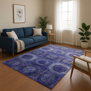 HomeRoots 5' X 8' Purple and Lavender Abstract Geometric Area Rug – Washable, UV Protected, Stylish & Durable 708960