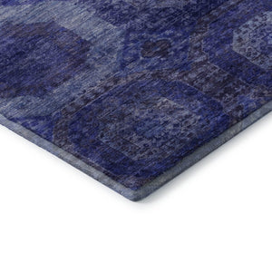 HomeRoots 8' Abstract Geometric Round Rug in Purple and Lavender - Washable, UV Protected & Pet Friendly! 708961