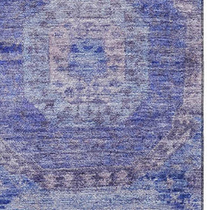 HomeRoots 8' Abstract Geometric Round Rug in Purple and Lavender - Washable, UV Protected & Pet Friendly! 708961