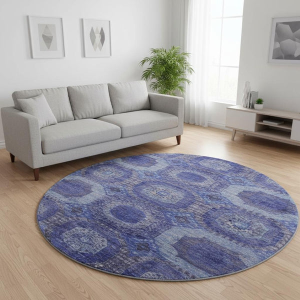 HomeRoots 8' X 10' Purple & Lavender Abstract Geometric Area Rug – Washable, UV Protected, Modern Style for Any Room 708962