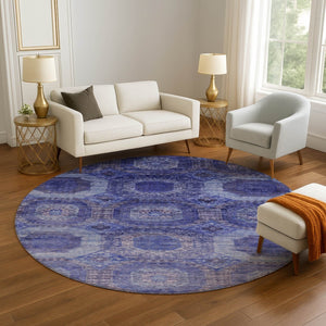 HomeRoots 8' X 10' Purple & Lavender Abstract Geometric Area Rug – Washable, UV Protected, Modern Style for Any Room 708962