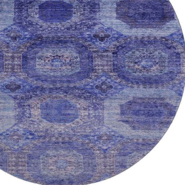 HomeRoots 8' X 10' Purple & Lavender Abstract Geometric Area Rug – Washable, UV Protected, Modern Style for Any Room 708962