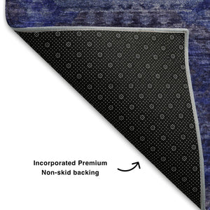 HomeRoots 9' X 12' Stylish Purple & Lavender Abstract Area Rug – Washable, UV Protected, Perfect for Families! 708963