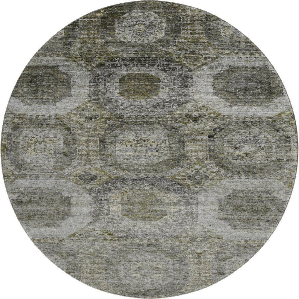 HomeRoots 8' X 10' Washable Pewter Gray and Beige Area Rug with UV Protection for Stylish, Easy Care Spaces 708968