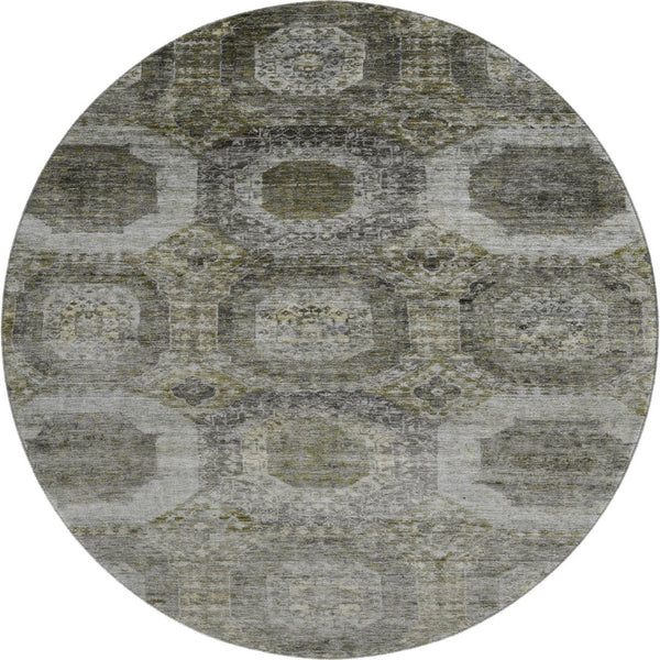HomeRoots 8' X 10' Washable Pewter Gray and Beige Area Rug with UV Protection for Stylish, Easy Care Spaces 708968