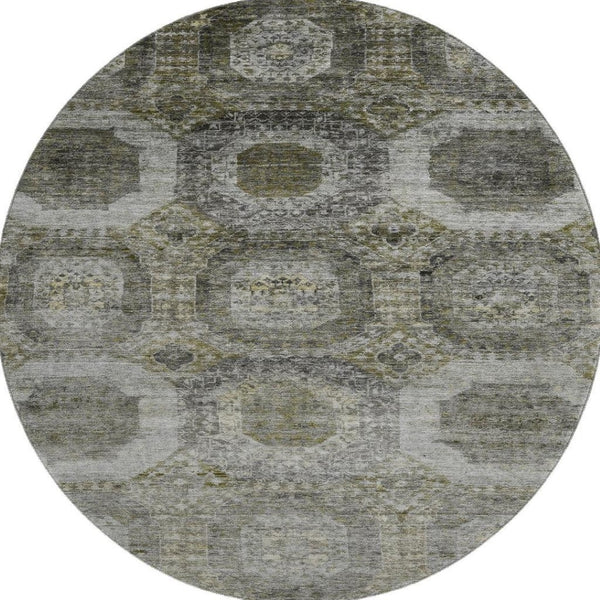 HomeRoots 8' X 10' Washable Pewter Gray and Beige Area Rug with UV Protection for Stylish, Easy Care Spaces 708968
