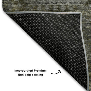 HomeRoots 9' X 12' Stylish Pewter Gray and Beige Geometric Washable Area Rug with UV Protection & Durability 708969