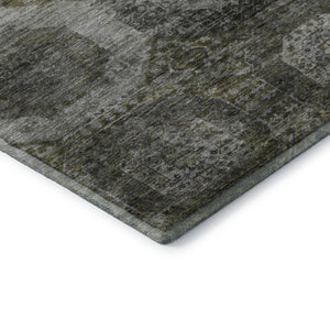 HomeRoots 9' X 12' Stylish Pewter Gray and Beige Geometric Washable Area Rug with UV Protection & Durability 708969