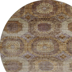 HomeRoots 8' X 10' Stylish Rust Brown & Beige Geometric Area Rug - Washable, UV Protected, Stain Resistant Design 708974