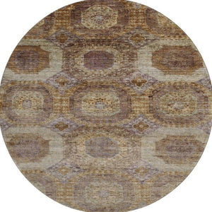 HomeRoots 8' X 10' Stylish Rust Brown & Beige Geometric Area Rug - Washable, UV Protected, Stain Resistant Design 708974