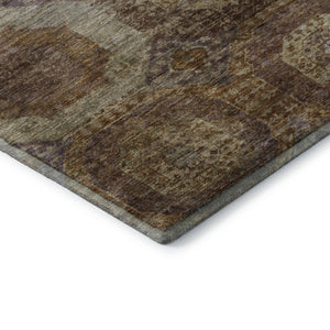HomeRoots 10' X 14' Rust Brown and Beige Abstract Geometric Area Rug - Durable, Washable, UV Resistant, Pet-Friendly! 708976