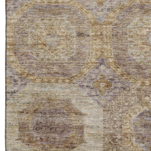 HomeRoots 10' X 14' Rust Brown and Beige Abstract Geometric Area Rug - Durable, Washable, UV Resistant, Pet-Friendly! 708976