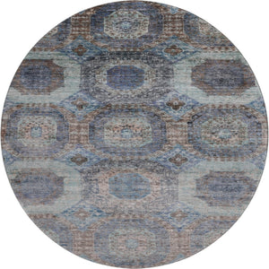 HomeRoots 8' X 10' Abstract Teal Gray & Blue Geometric Area Rug - Washable, UV-Protected, Durable Design! 708980