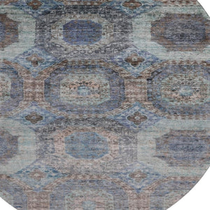 HomeRoots 8' X 10' Abstract Teal Gray & Blue Geometric Area Rug - Washable, UV-Protected, Durable Design! 708980