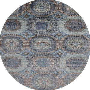 HomeRoots 8' X 10' Abstract Teal Gray & Blue Geometric Area Rug - Washable, UV-Protected, Durable Design! 708980