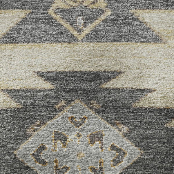 HomeRoots 8' X 10' Beige Tribal Area Rug - Washable, UV Protected, Stain Resistant & Perfect for Busy Homes 708986