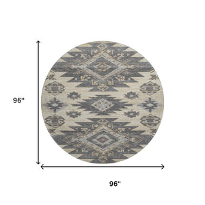 HomeRoots 8' X 10' Beige Tribal Area Rug - Washable, UV Protected, Stain Resistant & Perfect for Busy Homes 708986