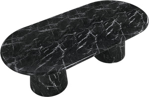 Meridian Furniture Cosenza Art Deco Concrete Dining Table Seats Eight to Ten Indoors or Outdoors Black 96 inches 708Black-T