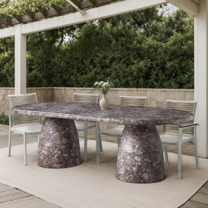 Meridian Furniture Cosenza Art Deco Concrete Dining Table Seats Eight to Ten Indoors or Outdoors Brown 96 inches 708Brown-T