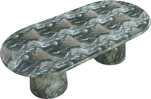 Meridian Furniture Cosenza Art Deco Concrete Dining Table Seats Eight to Ten Indoors or Outdoors Green 96 inches 708Green-T