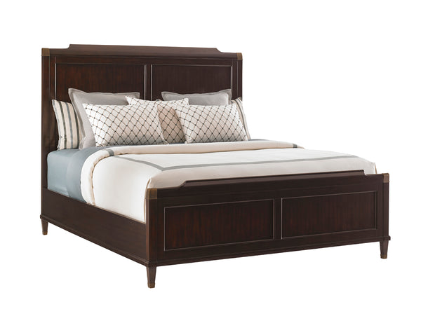 Lexington Bennington Panel Bed - Luxurious Mahogany Design With Antique Mirrored Accents For Modern Style Brentwood  708-134c