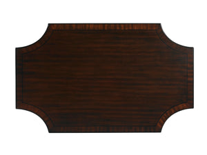 Lexington Richmond Rectangular Cocktail Table - Elegant Ribbon Stripe Mahogany, Antique Brass Details, Chic Design Brentwood  708-945