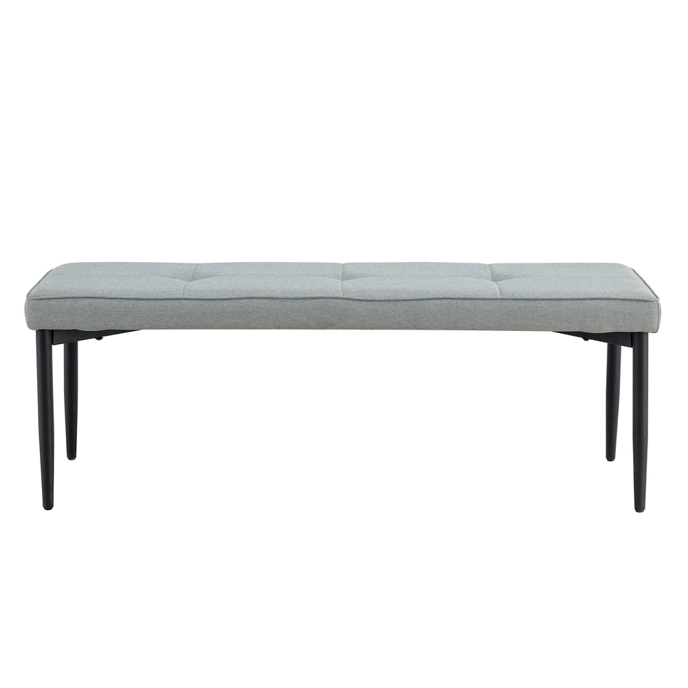 English Elm Tufted 51" Extra-Long Entryway Bench with Metal Legs, Upholstered Fabric Seat, 330lb Capacity Gray N752P186169G