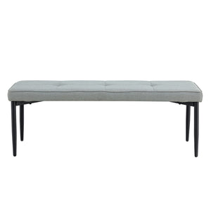 English Elm Tufted 51" Extra-Long Entryway Bench with Metal Legs, Upholstered Fabric Seat, 330lb Capacity Gray N752P186169G